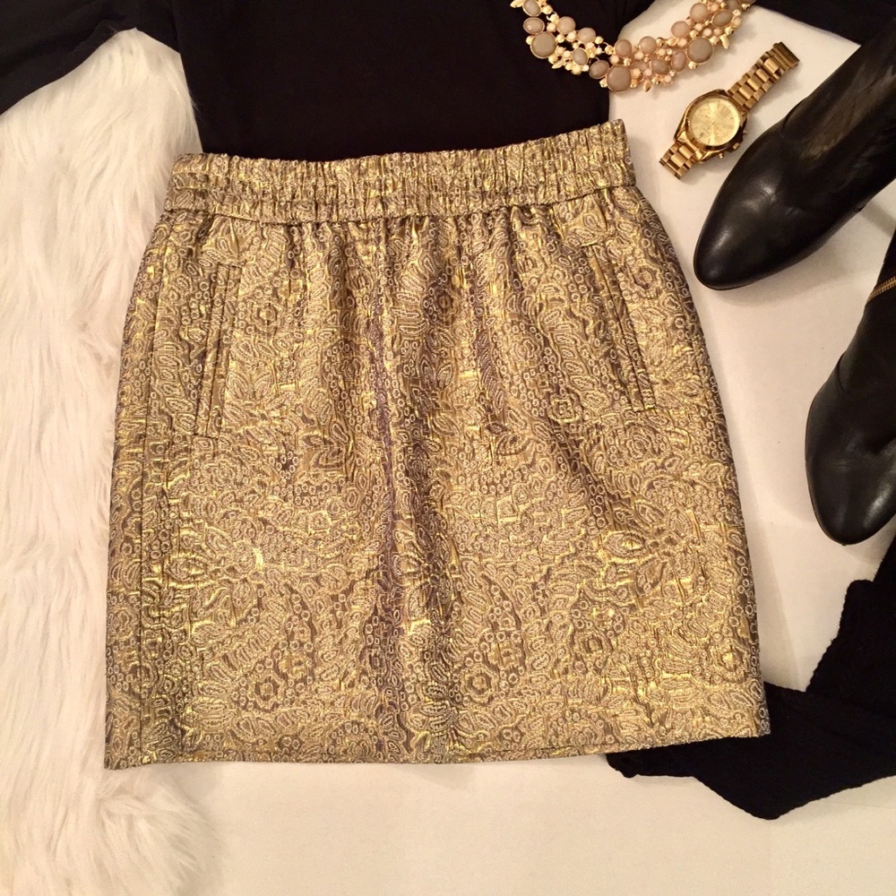 Gold Ann Taylor Loft Skirt